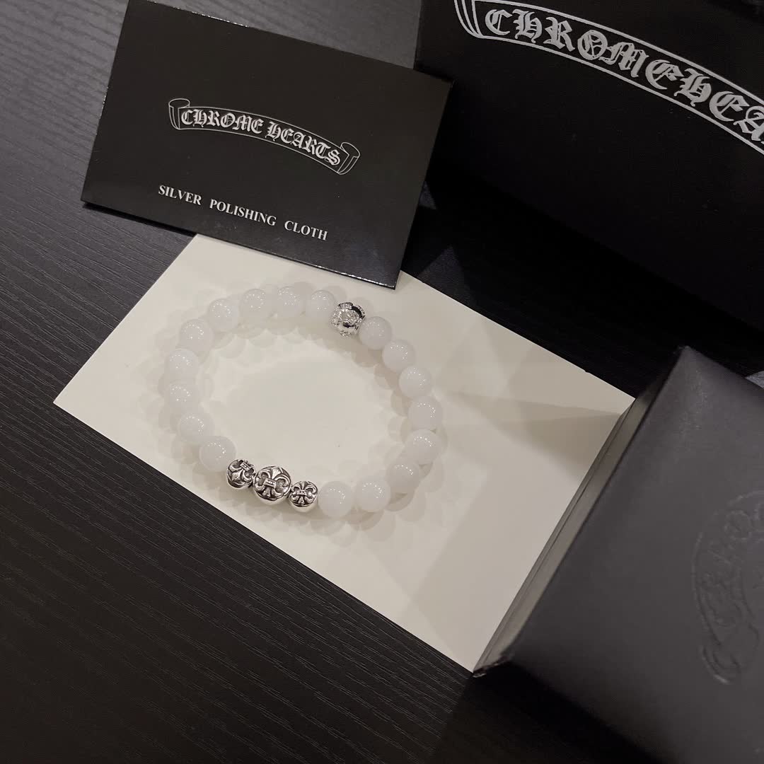 Chrome Hearts White Bead Bracelet